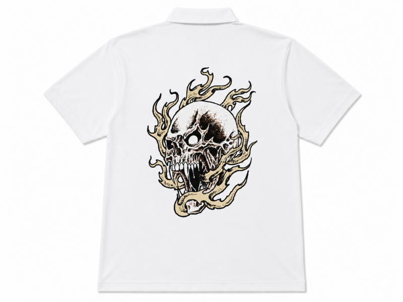 Alternative view of Two skull polo